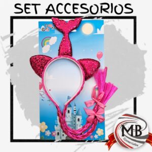 SET ACCESORIOS VINCHA C/ TRENZAS SIRENA