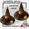 Sombrero de bruja conico halloween estampa metalizada dorado naranja telarañas arañas gorro disfraz accesorio cotillon eventos venta mayorista MB Comercializa.