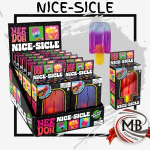 Squishy paleta de helado needoh nice sicle juguete antiestres sensorial de goma suave y elastica con palito caja exhibidora jugueteria venta mayorista MB Comercializa.