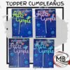 Topper adorno de torta feliz cumple fluorescente acrilico plastico colores verde rosa violeta celeste repostería cotillon fiestas cumpleaños venta mayorista MB Comercializa.