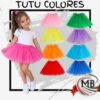 Tutu clasico de tul lisos faldas polleras disfraces infantiles cumpleaños eventos festivales escolares rosa verde amarillo violeta naranja celeste rojo azul cotillon venta mayorista MB Comercializa.