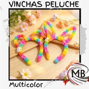 Vinchas de peluche luminosas multicolor orejas de conejo y osito felpa suave luces led cotillon luminoso fiestas cumpleaños eventos carnaval carioca accesorios para el pelo regalería venta mayorista MB Comercializa.