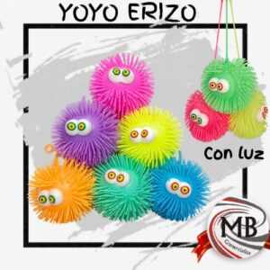 SQUISHY YOYO ERIZO FLUOR CON LUZ