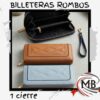 Billetera para mujer disenio rombos acolchada cierre perimetral correa de mano tarjetero monedero cuera ecologica colores surtidos regalo dama marroquineria accesorios venta mayorista MB Comercializa.