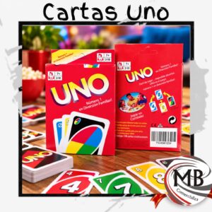 Mazo de cartas mazo de juego tipo Uno clasico naipes familiares juego de mesa caja roja naipes numericos y de accion comodines +2 +4 jugueteria regalería bazar librería venta mayorista MB Comercializa.