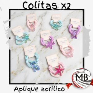 COLITAS RESORTE CON APLIQUE X2 MAR MB166