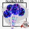 Globo burbuja transparente pvc silicona con luces led multicolor tira de micro led y varilla rigida cotillon luminoso fiesta de 15 bodas cumpleaños ambientacion eventos venta mayorista MB Comercializa.