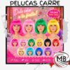 Pelucas carre cotillon fiesta carnaval carioca pelo sintetico corto con flequillo colores surtidos fucsia rosa verde amarillo negro rojo rubio celeste azul violeta cotillon luminoso eventos disfraces regalería venta mayorista MB Comercializa.