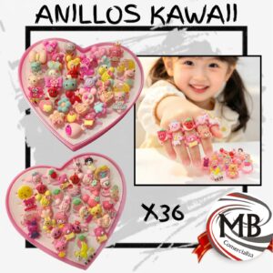 SET CORAZON X36 ANILLOS KAWAI