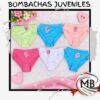 Bombachas juveniles teen adolescente pack surtido colores pasteles y vivos lisas y estampadas ropa interior blanqueria indumentaria regalería venta mayorista MB Comercializa.
