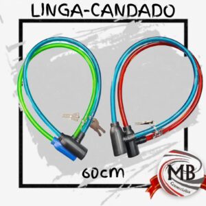 Lingas con candado de 60 cm surtidas con tambor metálico para bicicletas y motos accesorios de seguridad bazar venta mayorista MB Comercializa.