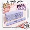 Limas de uñas profesionales tipo OPI granaje 100 180 pack por 5 unidades lima acolchada lila lavanda manicure esculpidas uñas gel acrilico cosmetica belleza manicuria venta mayorista MB Comercializa.
