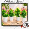 Maceta floral artificial con flores de colores surtidos medida 20x7 cm adorno decorativo hogar bazar regalería venta mayorista MB Comercializa.