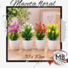 Maceta floral artificial con flores de colores surtidos medida 20x10 cm adorno decorativo hogar bazar regalería venta mayorista MB Comercializa.