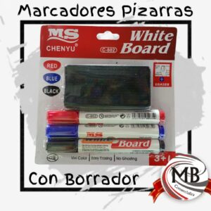 MARCADORES PIZARRAS X 3 CON BORRADOR