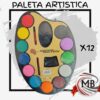 Paleta artistica de acuarelas x12 colores surtidos con pincel libreria utiles escolares arte manualidades regalería venta mayorista MB Comercializa.
