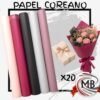 Pack x20 hojas de papel coreano liso para regalo y ramos con colores surtidos bolsas moños y papel regalo venta mayorista MB Comercializa.