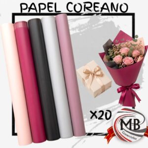 PACK X20 PAPEL REGALO COREANO LISOS