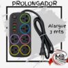 Prolongador alargue 3 mts multicontacto tomacorrientes USB electronica hogar oficina regalería venta mayorista MB Comercializa.