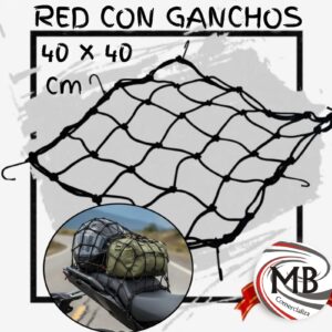Red elástica con ganchos 40x40 cm para moto y equipaje accesorios automotor bazar venta mayorista MB Comercializa.