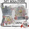 Set de bijouterie para armar pulseras y collares organizador plastico transparente con forma de osito cuentas mostacillas dijes letras y tanza elastica juego didactico bijou infantil jugueteria regalería venta mayorista MB Comercializa.